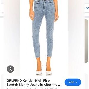 GRLFRND Blue High Rise Jeans with Vintage Wash